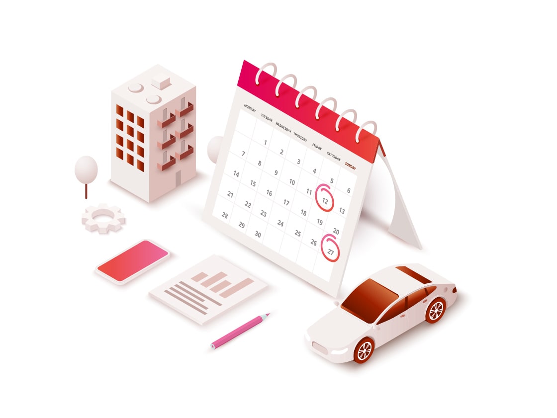 卓上カレンダーのイラスト